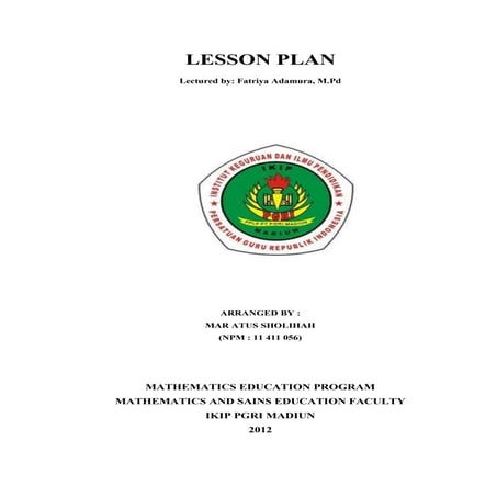 Lesson plan English about Calculus | DOCX