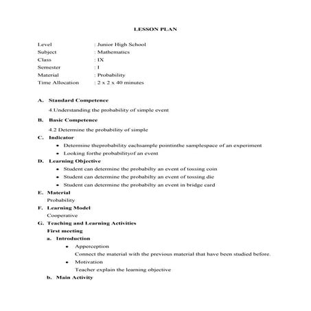 Daily Lesson Plan-W1-STATistic and probability | DOCX