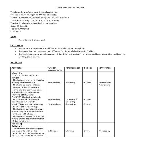 Lesson plan 2