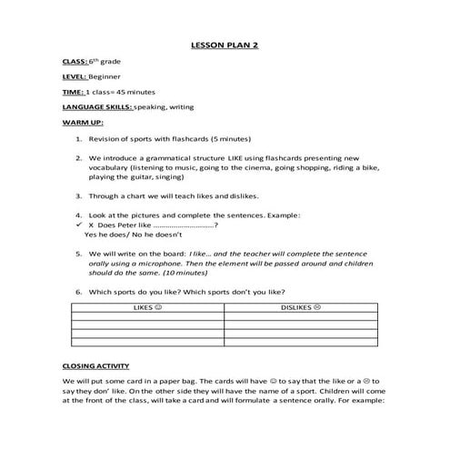 Lesson plan 2