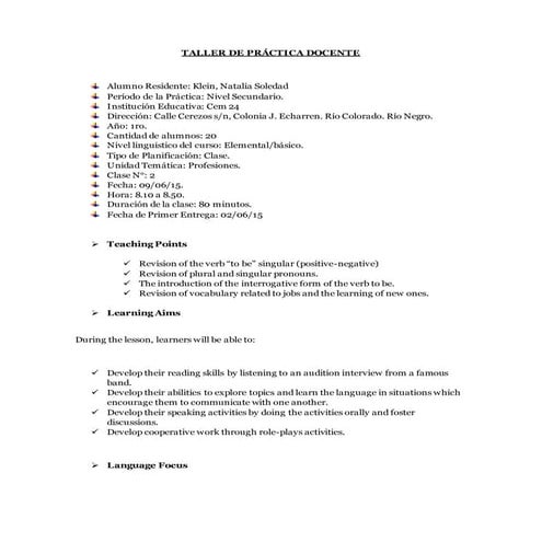 Lesson plan 2  Klein Natalia