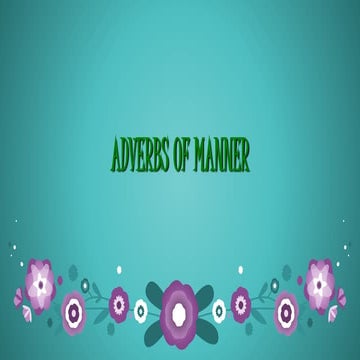 Lesson plan adverb of manner