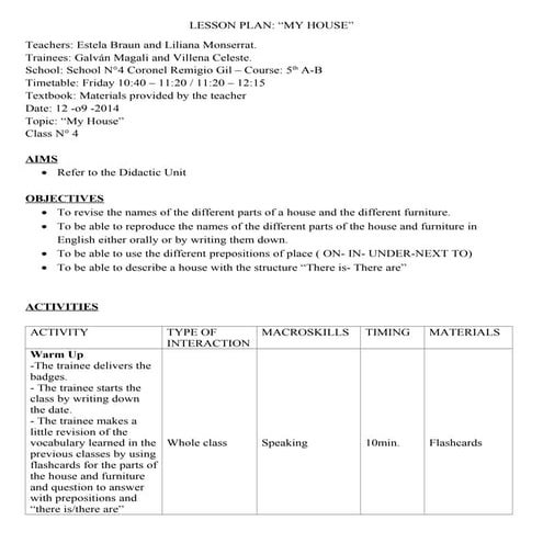 Lesson plan 4