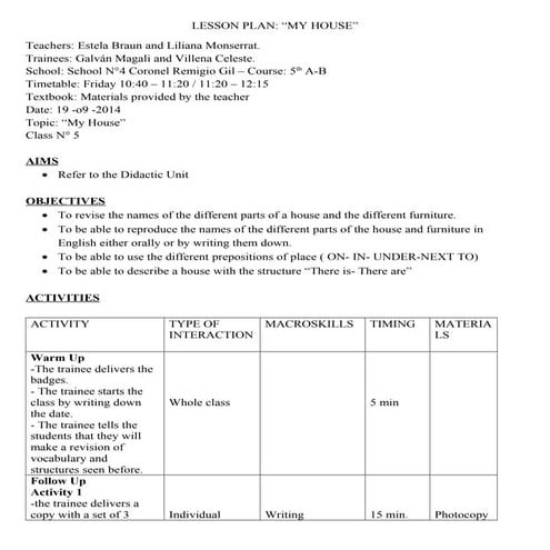 Lesson plan 5