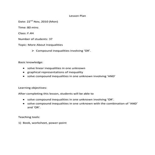 Lesson plan 5 (22 11-2010)