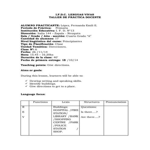 Lesson plan 6   Primary Level