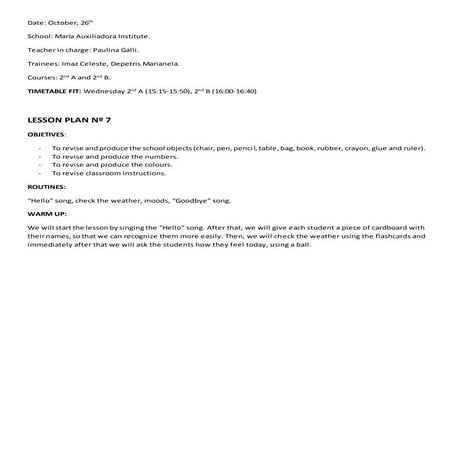 Lesson plan 7 | PDF