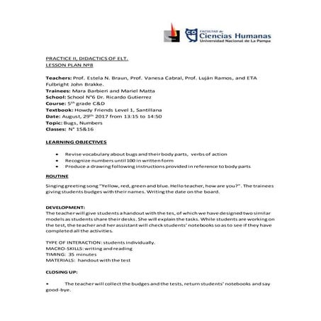 Lesson plan n°8 Barbieri - Matta