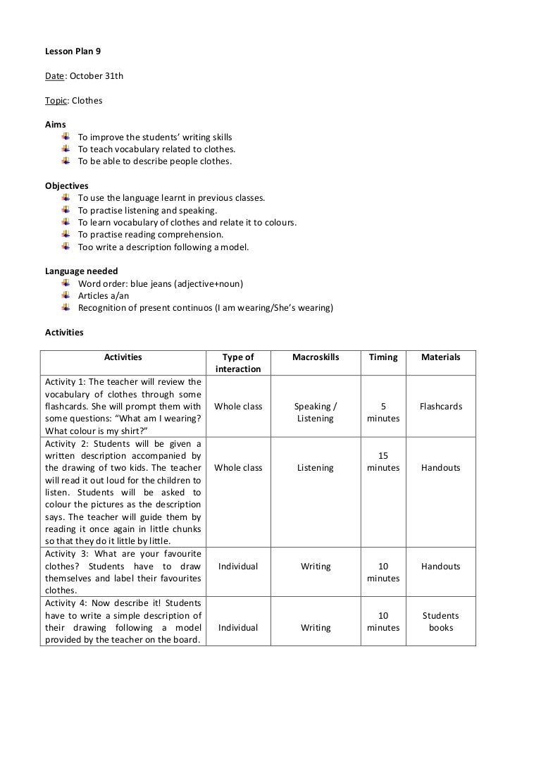 Lesson plan 9