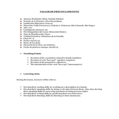 Lesson plan 9  Klein Natalia