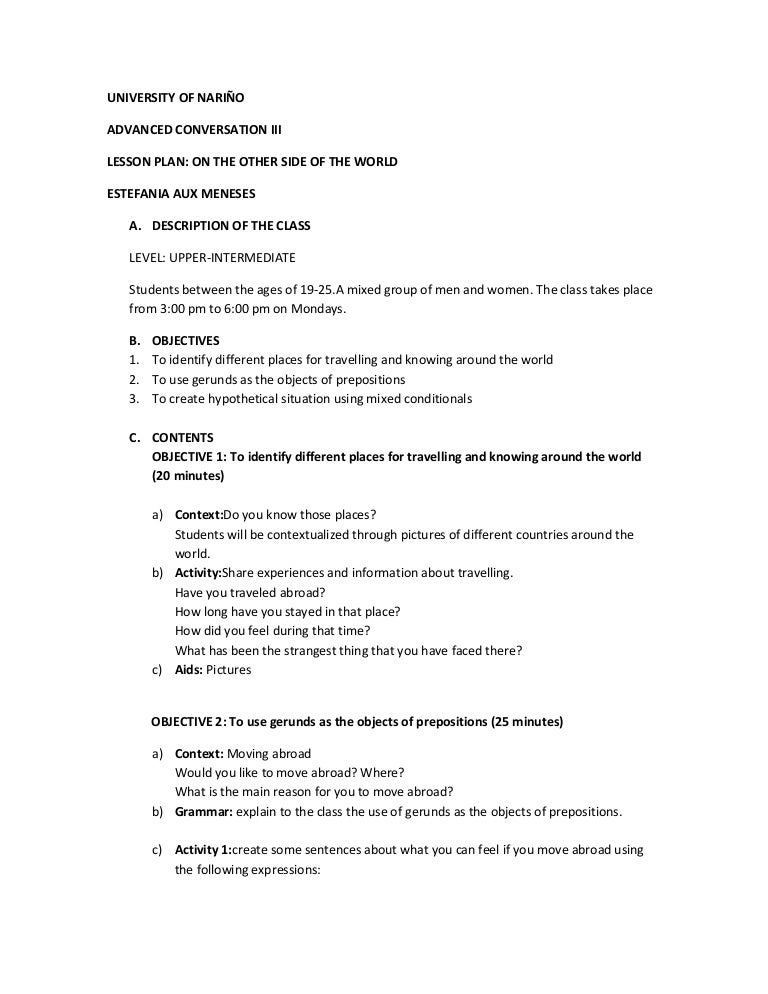 Lesson plan: On the other side of the world