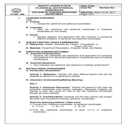 ICT Lesson Plan Sample