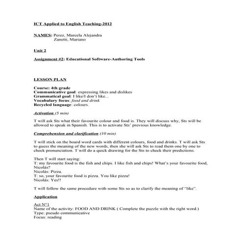 Lesson plan  assignment 2 informatica 2012