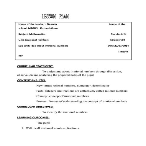 Lesson plan 