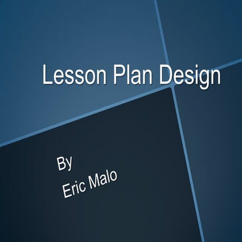 Lesson plan design | PPT