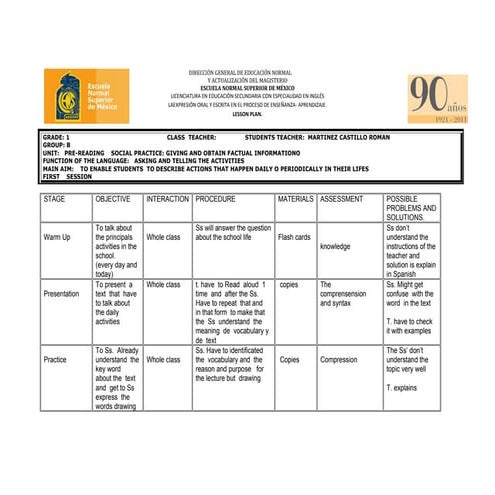 Lesson plan  (pre-reading)