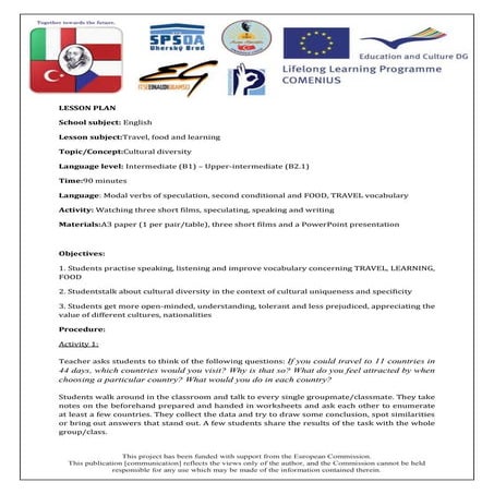 Cultural Diversity English Lesson Plan Poland