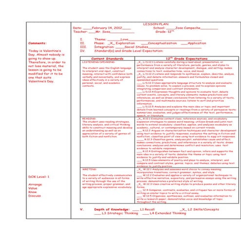 Lesson plan february 14 | PDF