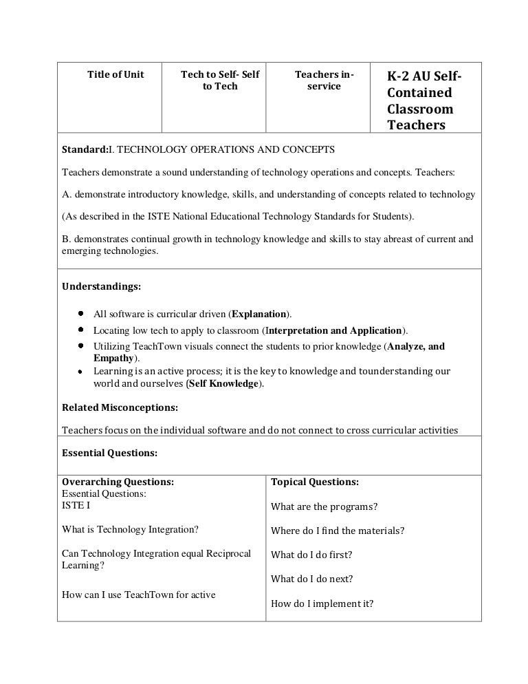 Lesson plan for face to face