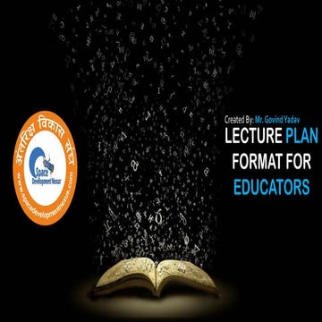 Lecture Plan Format for 21st Century Educators