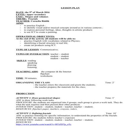 Lesson plan fractals