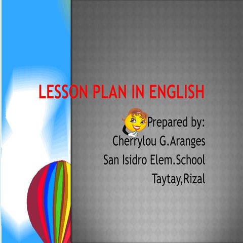 Lesson plan in english