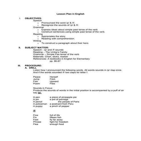 Lesson plan in english 2