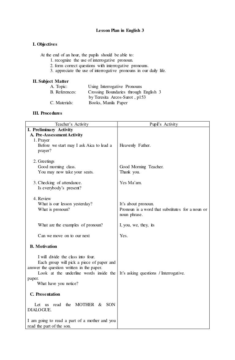 Semi Detailed Lesson Plan Minimalis Semi Detailed Lesson Plan Minimalis