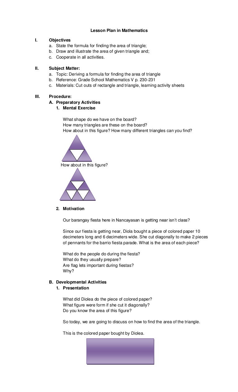 worksheet Postulate Math detailed lesson plan sss congruence postulate in mathematics