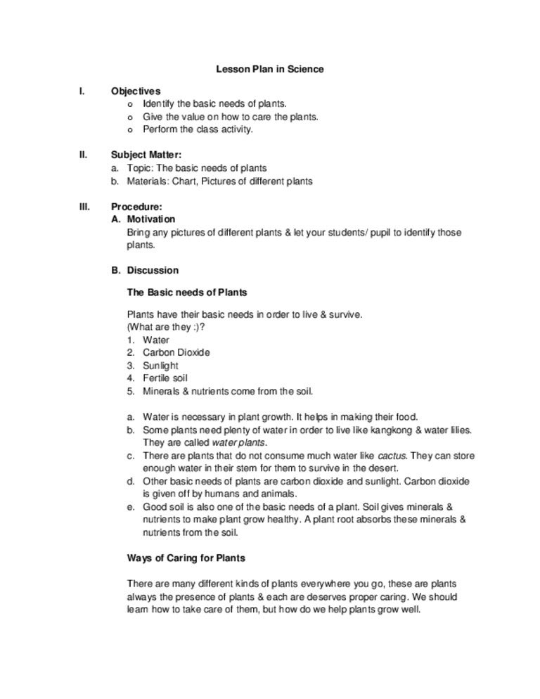 lesson plan in science by emilyn ragasa