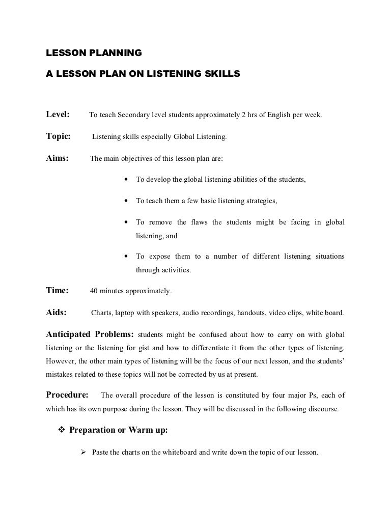 Essay questions on listening skills