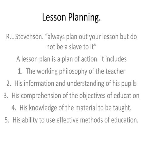 Lesson planning