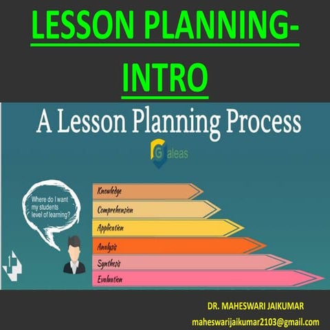 INTRODUCTION TO LESSON PLANNING