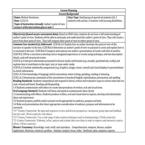 Lesson planning for technology