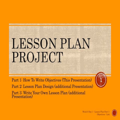 Lesson plan part 1 objectives and isd 21887
