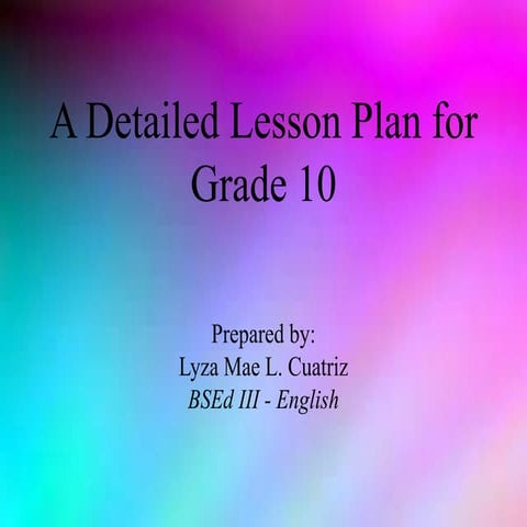 Semi-Detailed Lesson Plan