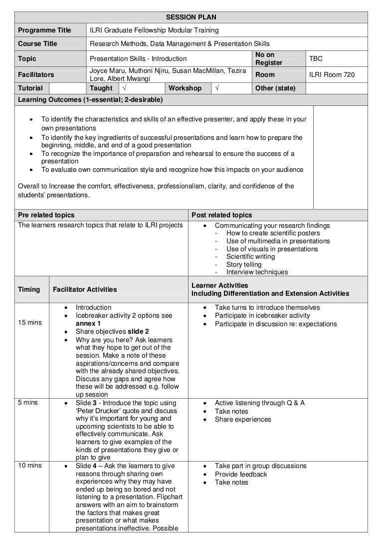 what is presentation stage in lesson plan