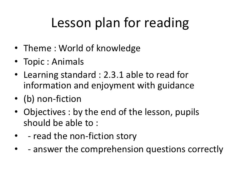 Lesson plan reading