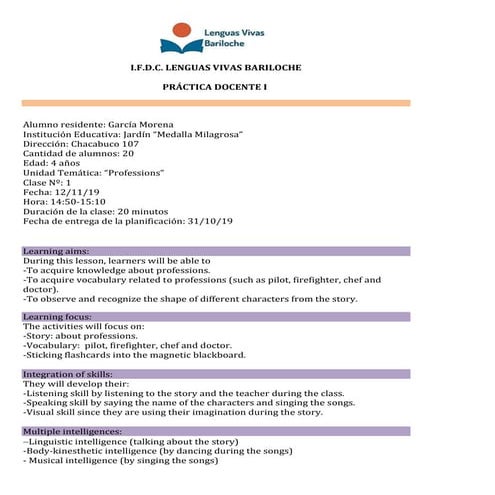 Lesson plans   kindergarten