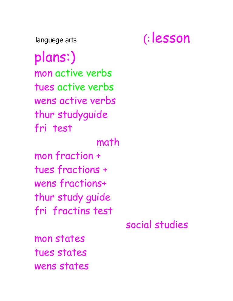 Lesson Plans 2