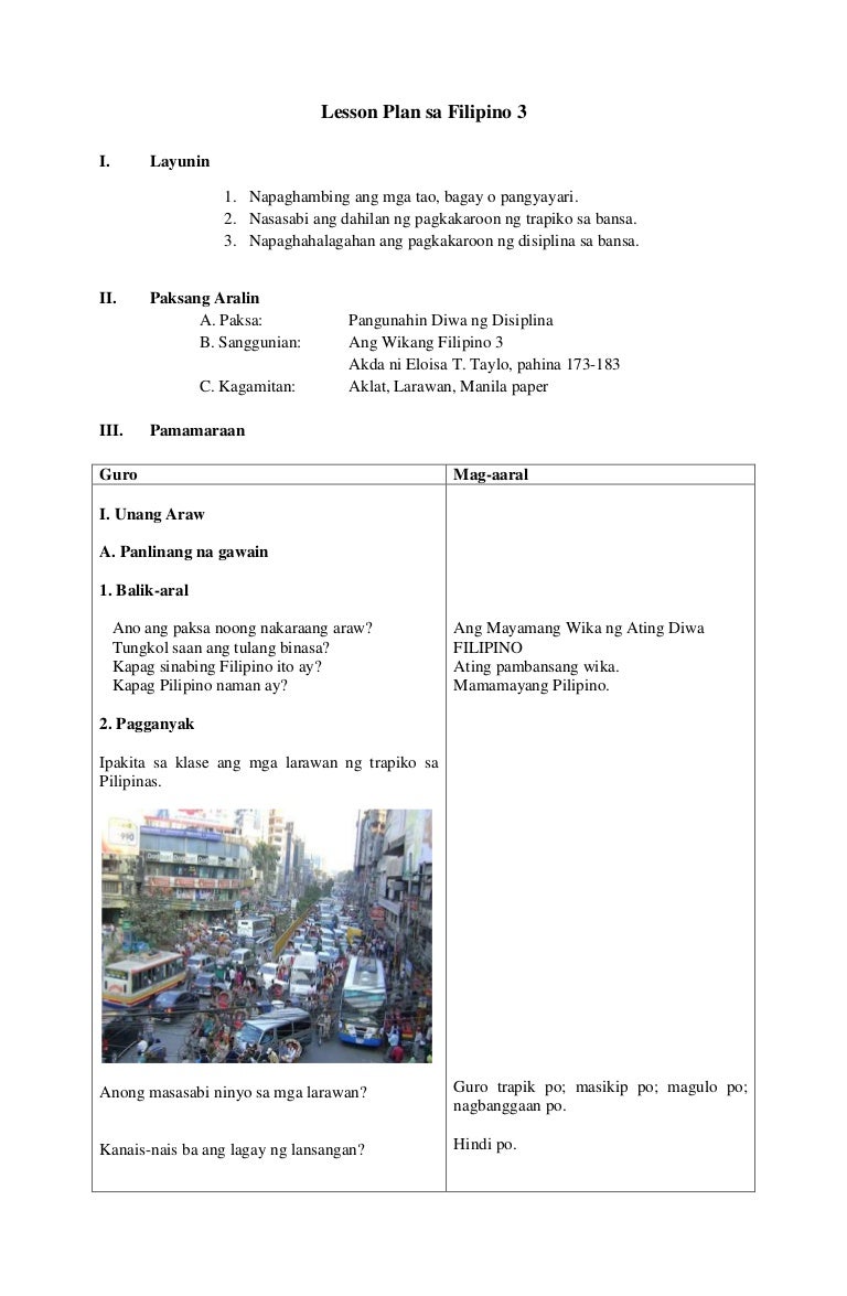 Detailed Lesson Plan Sa Filipino 3 Detailed Lesson Plan Sa Filipino 3