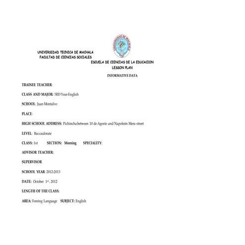 Lesson plan second conditional