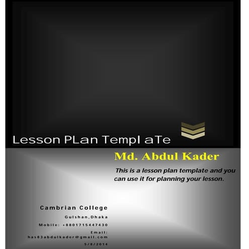 Lesson plan template