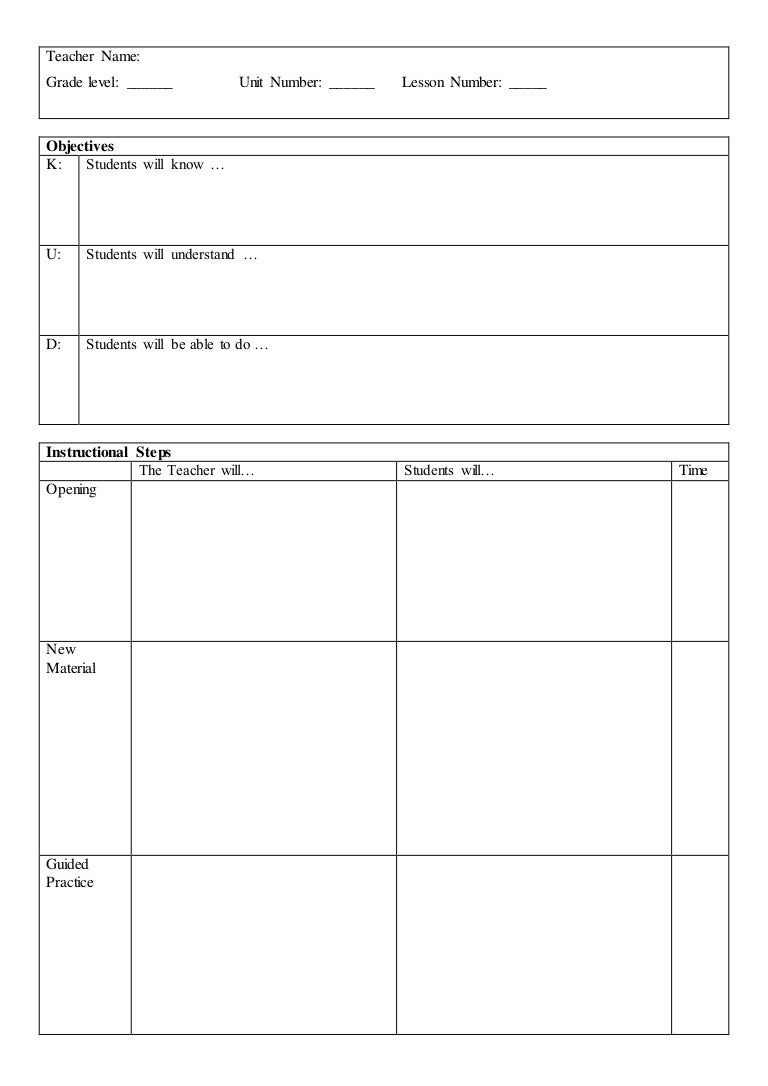 Lesson Plan Template Lesson Plan Template