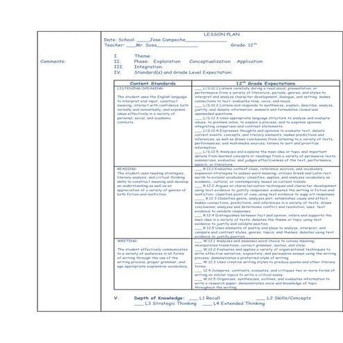 Lesson plan template 12 blue