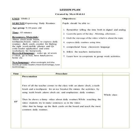 Lesson plan time 2 mert