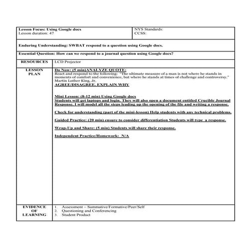 Lesson plan wednesday 1,6,8