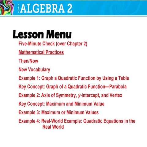Lesson_Presentation_Graphing_Quadratic_Functions.ppt