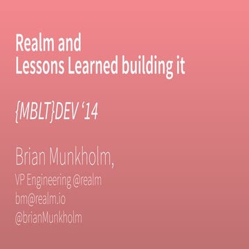 #MBLTdev: Уроки, которые мы выучили, создавая Realm