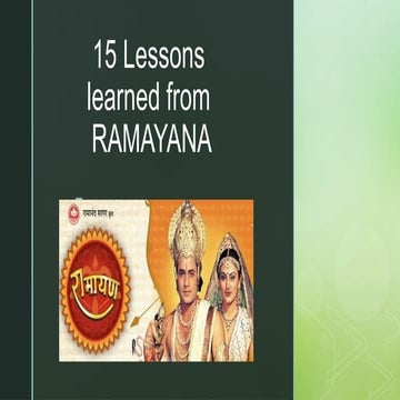 presentation on ramayana lessons learned | PPTX